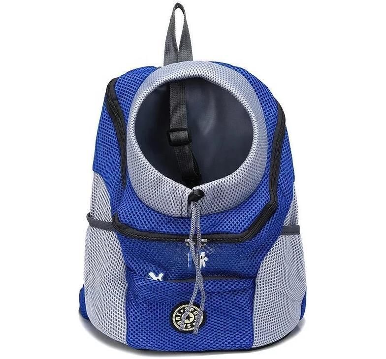Sac à dos de transport pour chien et chat bleu