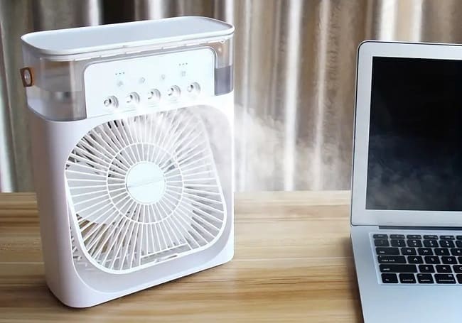 Ventilateur humidificateur portable