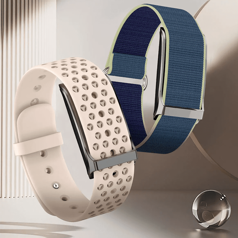 Zoom sur le bracelet en silicone souple du bracelet connecté.