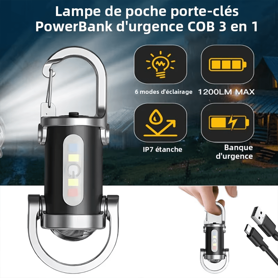 Lampe torche Whoonly idéale pour situations d’urgence et sécurité en extérieur