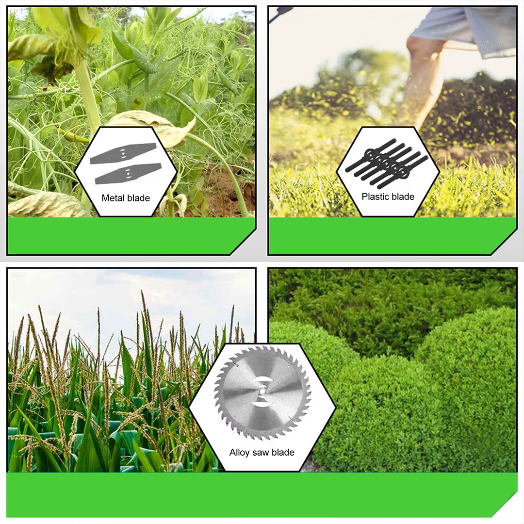 gros plan sur la lame métallique utilisée pour couper les mauvaises herbes