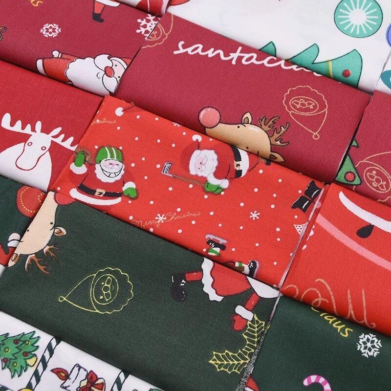 Tissu à coudre en coton imprimé père noël – Image 5