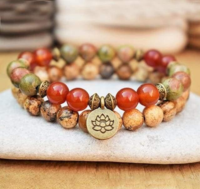 Double bracelet changement Positif en unakite – Image 5