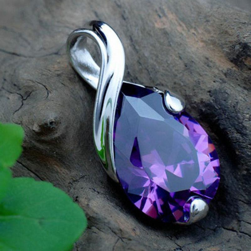 Pendentif goutte d’eau couleur améthyste – Image 2
