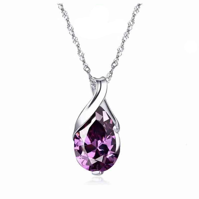 Pendentif goutte d’eau couleur améthyste