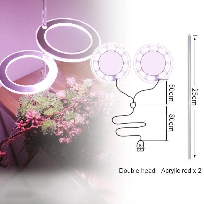 Lampe de croissance Led pour plantes d'intérieur à trois anneaux – Image 5