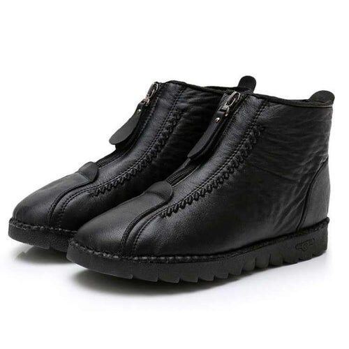 Bottes chaudes d'hiver en cuir souple pour femmes – Image 2