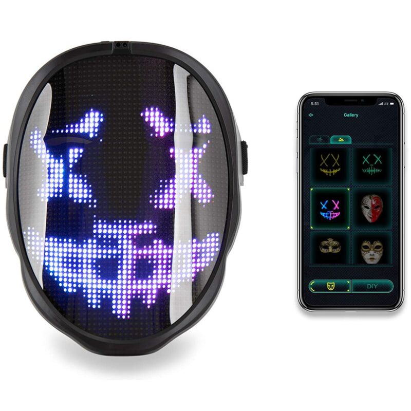 Masque lumineux Halloween à LED programmable – Image 12