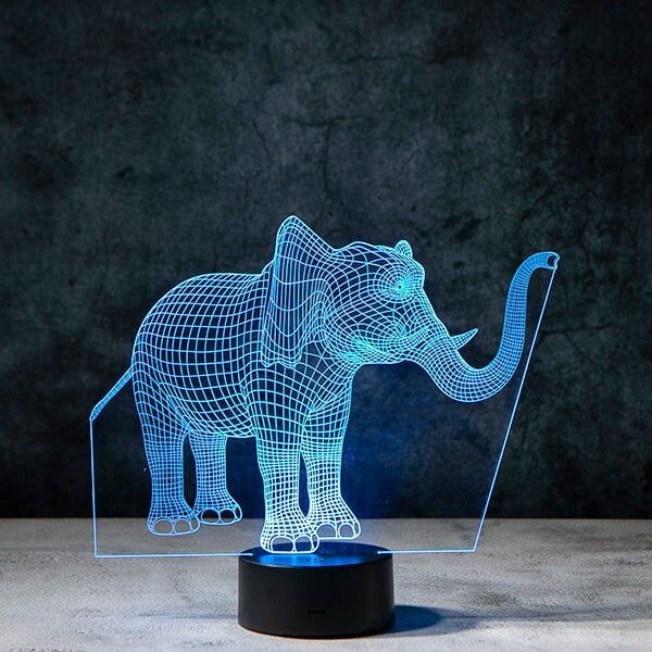 Veilleuse lampe led à illusion 3D éléphant – Image 5