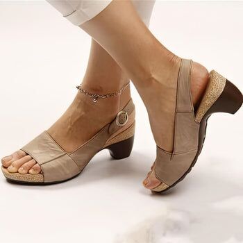 Sandales à talons orthopédiques marron