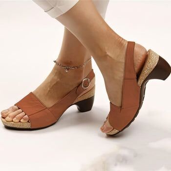 Sandales à talons orthopédiques rouge