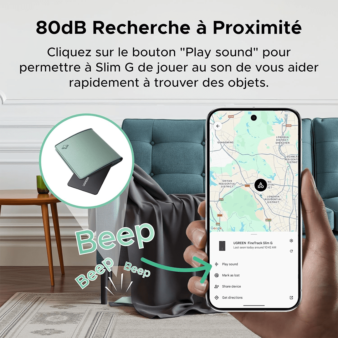 Code 118 Carte de suivi de portefeuille Bluetooth localisateur GPS – Image 3