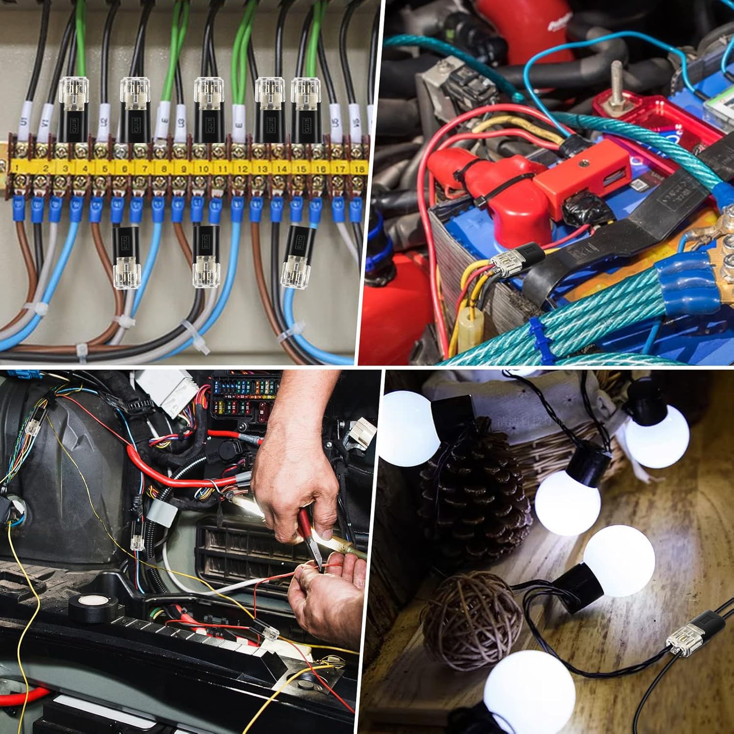 gros plan sur un connecteur rapide permettant de relier deux fils
