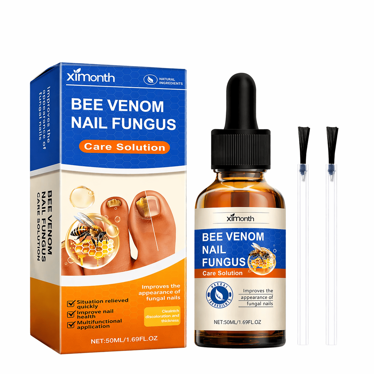 Texture liquide de la solution de soin pour les ongles Orivelle