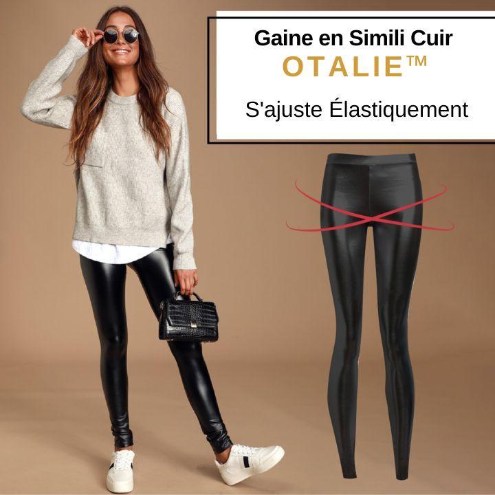 Legging en simili cuir extensible - otalie – Image 2
