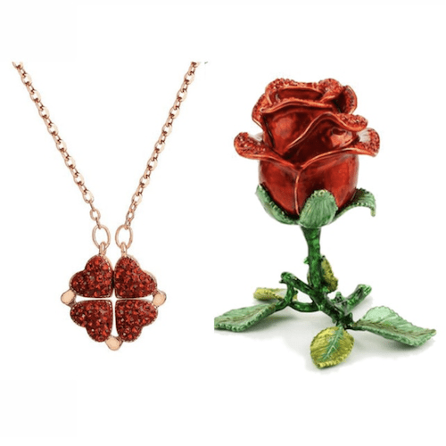 Collier à 4 coeurs + écrin – Image 2
