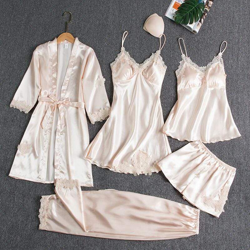 Ensemble pyjama 5 pièces en soie celinoe