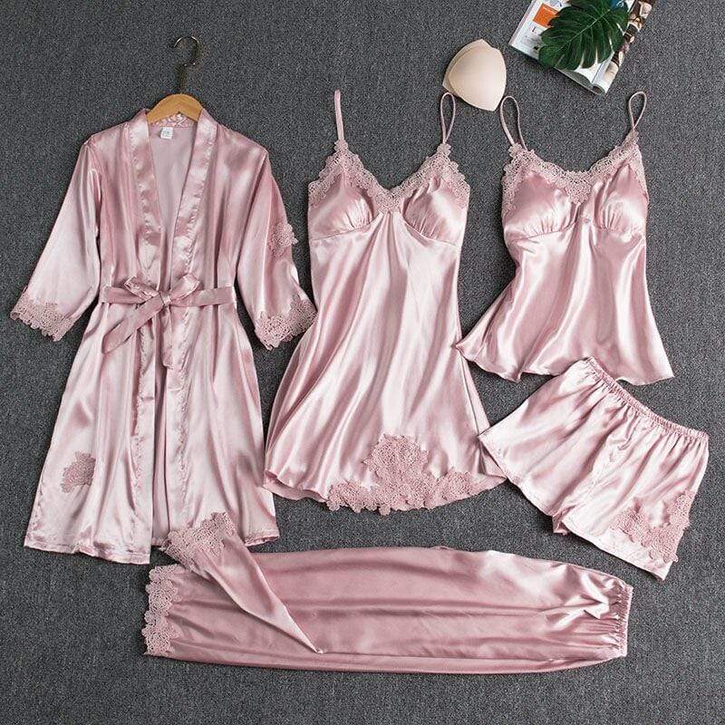 Ensemble pyjama 5 pièces en soie celinoe