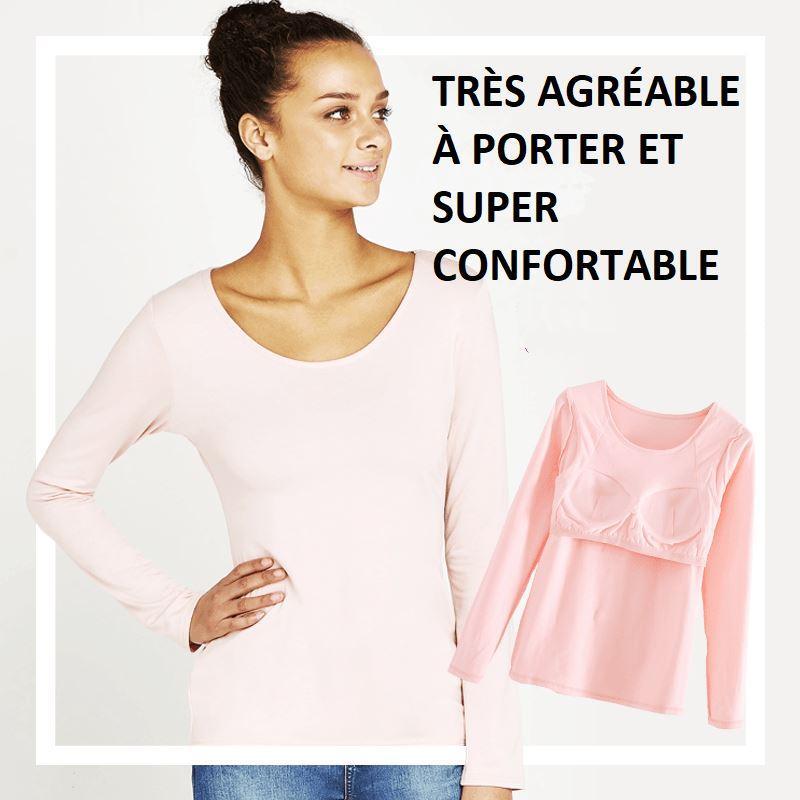 Tee-shirt à manches longues avec soutien-gorge intégré – Image 3