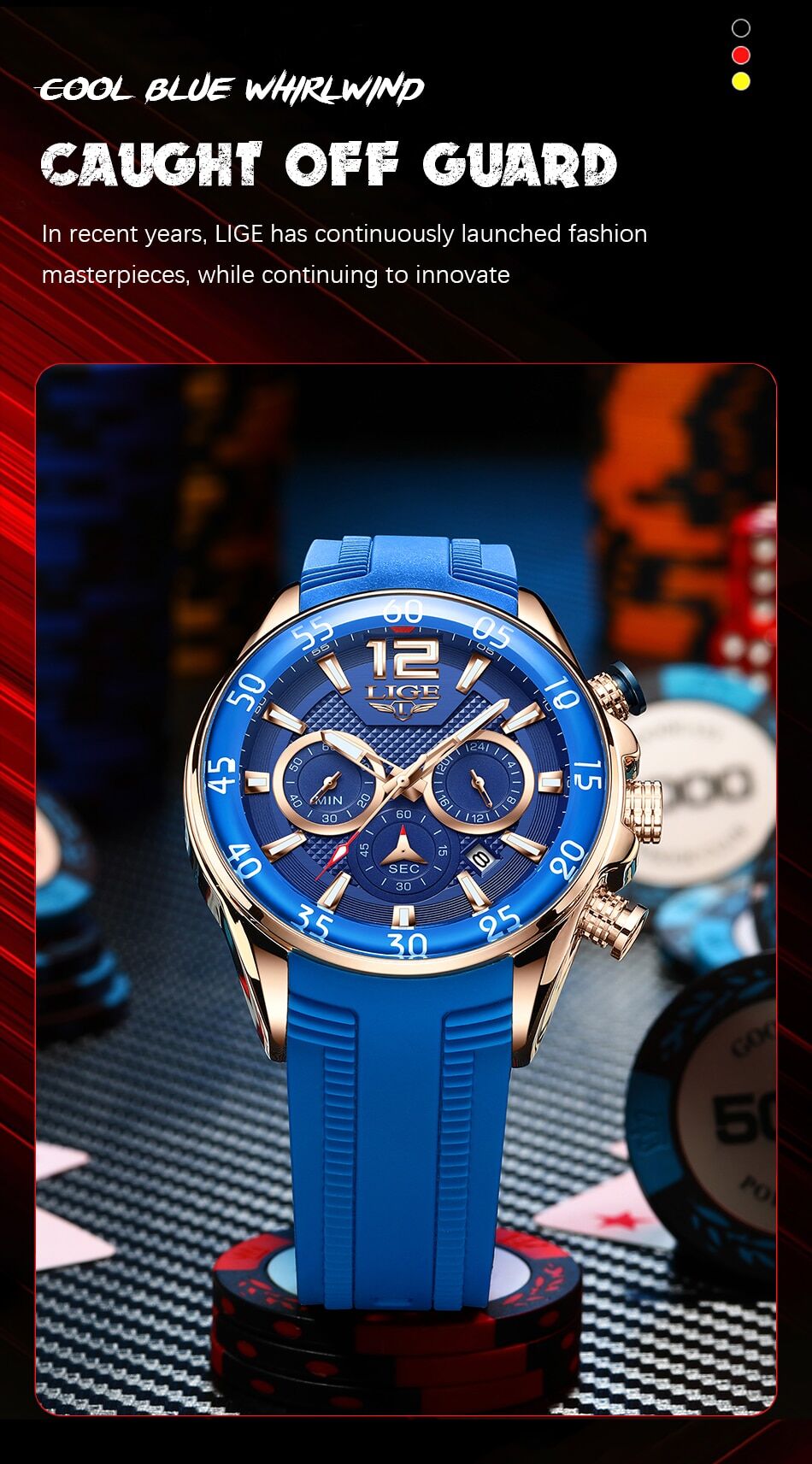 Montre homme bracelet silicone à quartz chronographe sport - boreal – Image 3