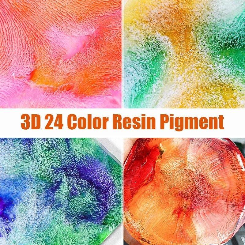Kit de pigments en résine époxy, 24 couleurs encre d'art colorant pour la fabrication de bijoux et moule – Image 5