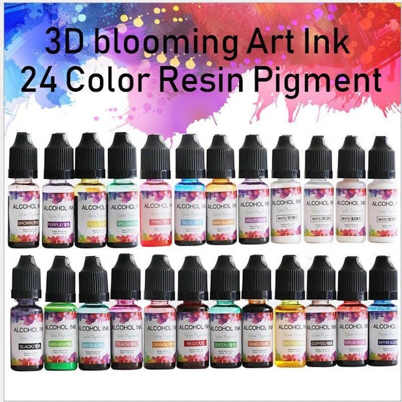 Kit de pigments en résine époxy, 24 couleurs encre d'art colorant pour la fabrication de bijoux et moule – Image 2