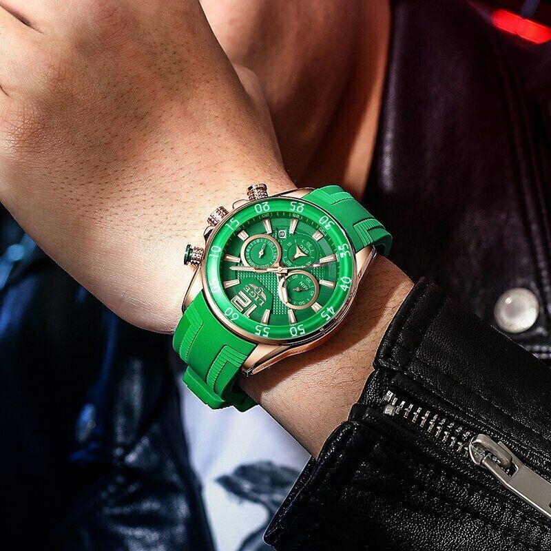 Montre homme bracelet silicone à quartz chronographe sport - boreal – Image 7