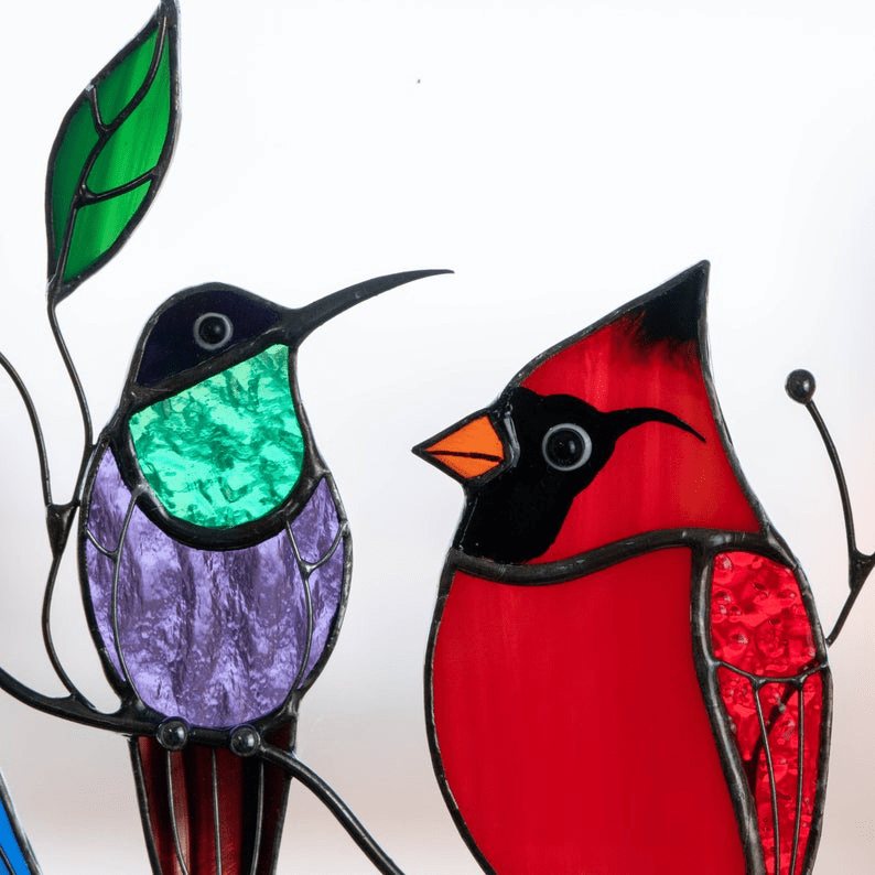 Mini vitrail oiseaux - Déco Fenêtre Cadeau Original – Image 4