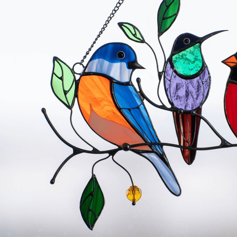 Mini vitrail oiseaux - Déco Fenêtre Cadeau Original – Image 6