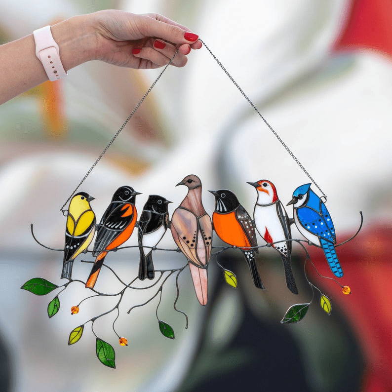 Mini vitrail oiseaux - Déco Fenêtre Cadeau Original – Image 7