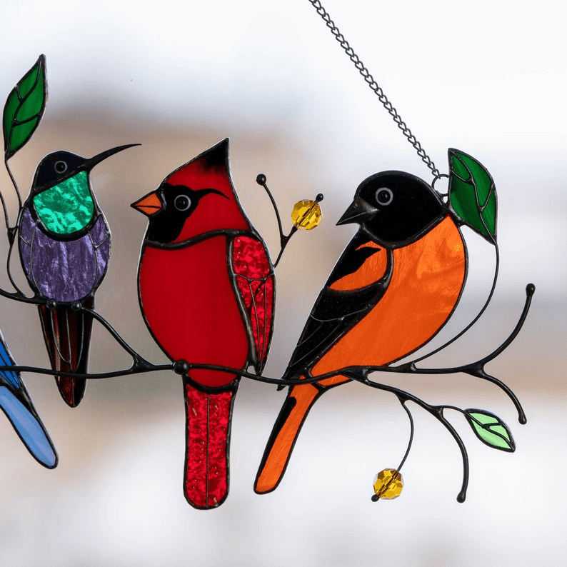 Mini vitrail oiseaux - Déco Fenêtre Cadeau Original – Image 5