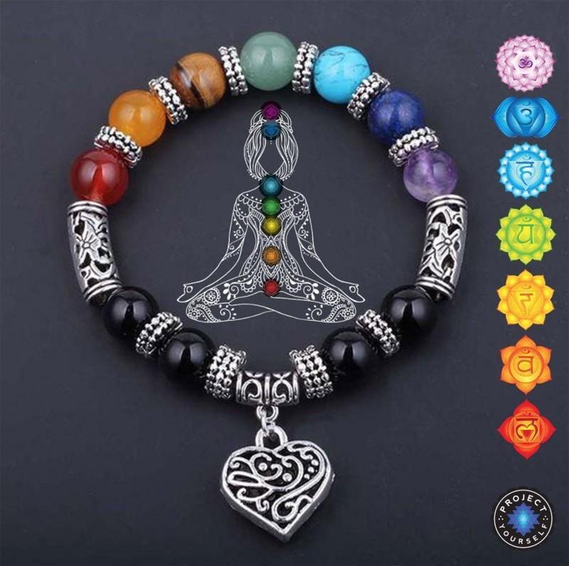 7 Chakra reiki bracelet coeur thérapeutique – Image 2
