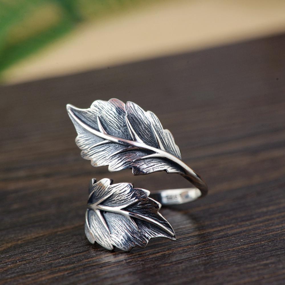 Bague en argent feuille – Image 2