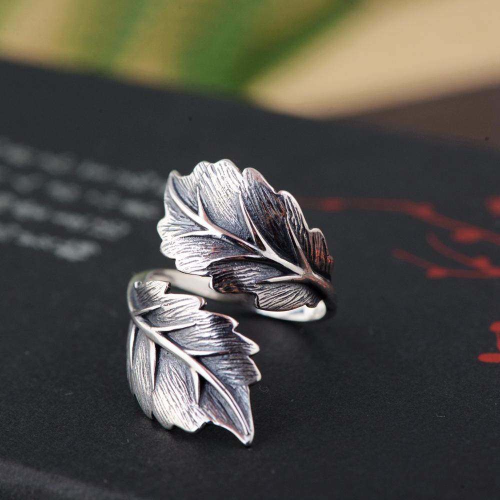 Bague en argent feuille – Image 3