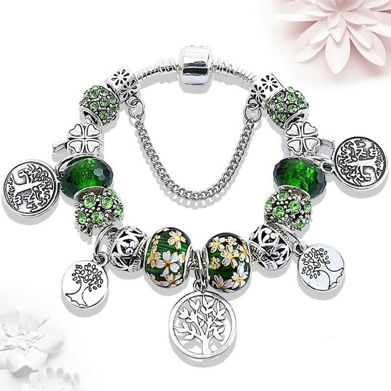 Bracelet arbre de vie en argent et cristal – Image 6
