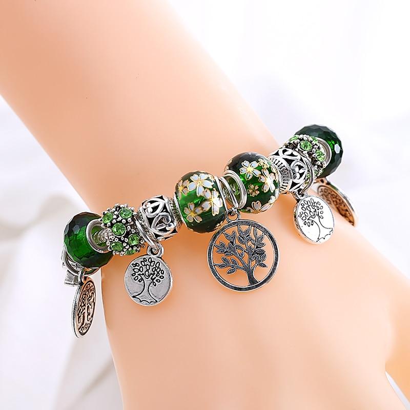 Bracelet arbre de vie en argent et cristal – Image 3