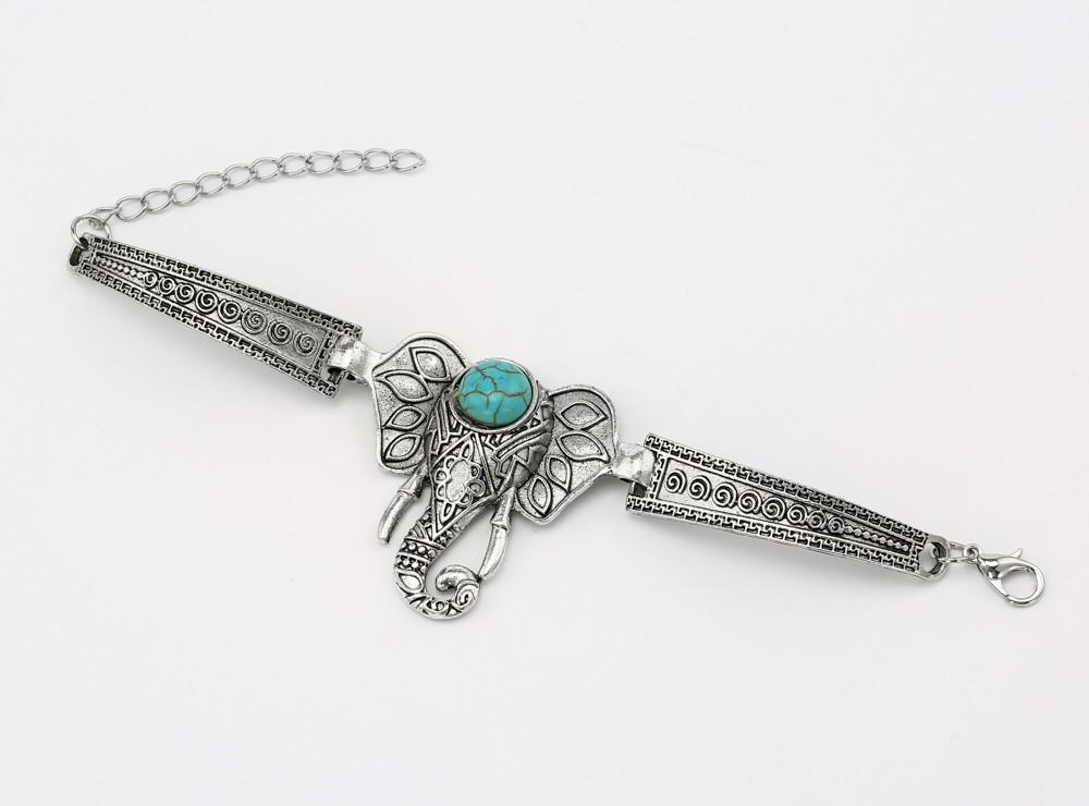 Bracelet éléphant réglable avec pierre naturelle – Image 4