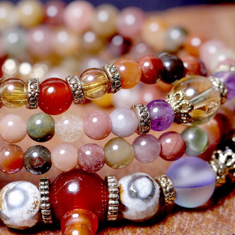 Bracelet mala multi-énergie en quartz naturel – Image 2