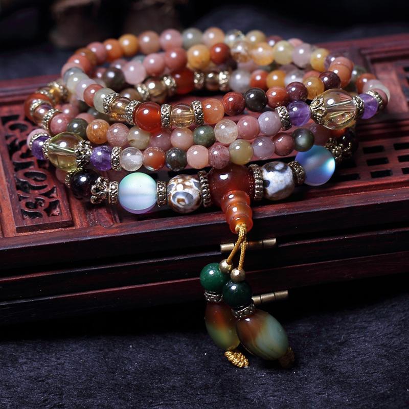 Bracelet mala multi-énergie en quartz naturel