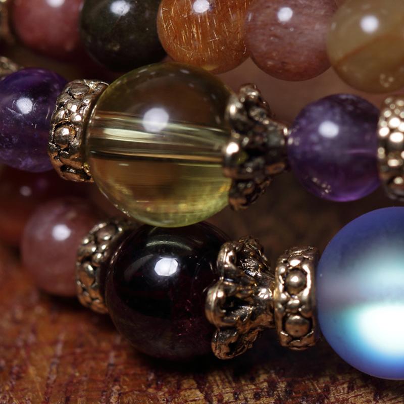 Bracelet mala multi-énergie en quartz naturel – Image 4