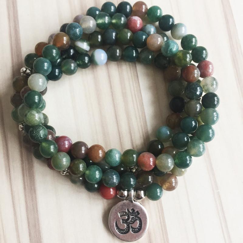 Bracelet ou collier mala en agate indienne – Image 4