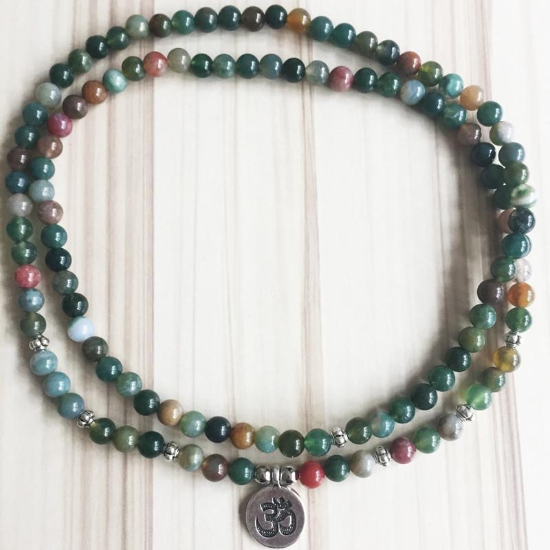 Bracelet ou collier mala en agate indienne – Image 3