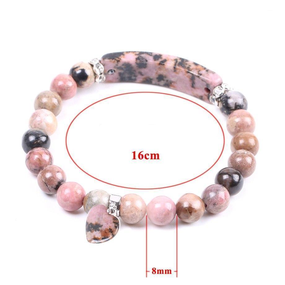 Bracelet perles de guérison cœur en rhodonite – Image 5