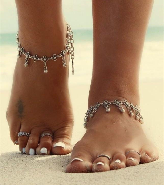 Bracelet pour cheville avec fleurs – Image 2