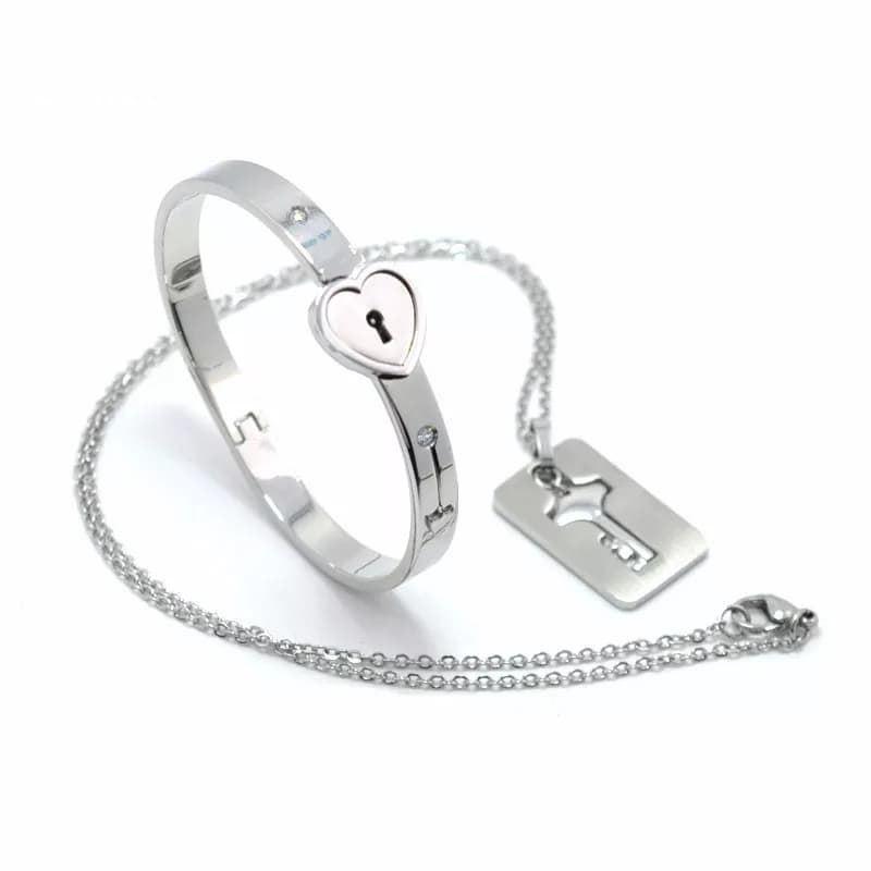 Bracelet serrure coeur avec collier clé – Image 4