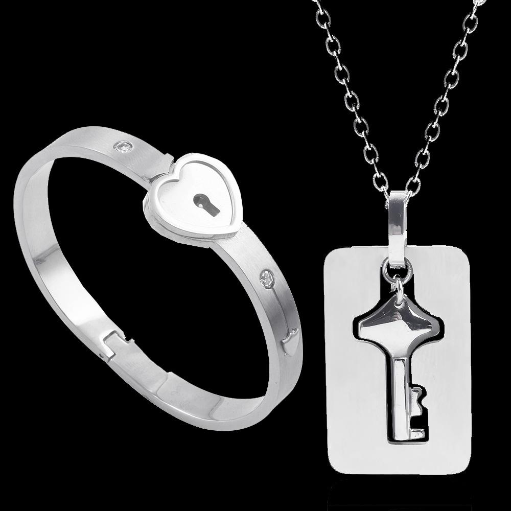 Bracelet serrure coeur avec collier clé – Image 10