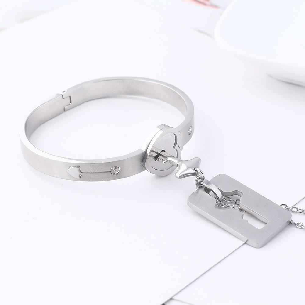 Bracelet serrure coeur avec collier clé – Image 12