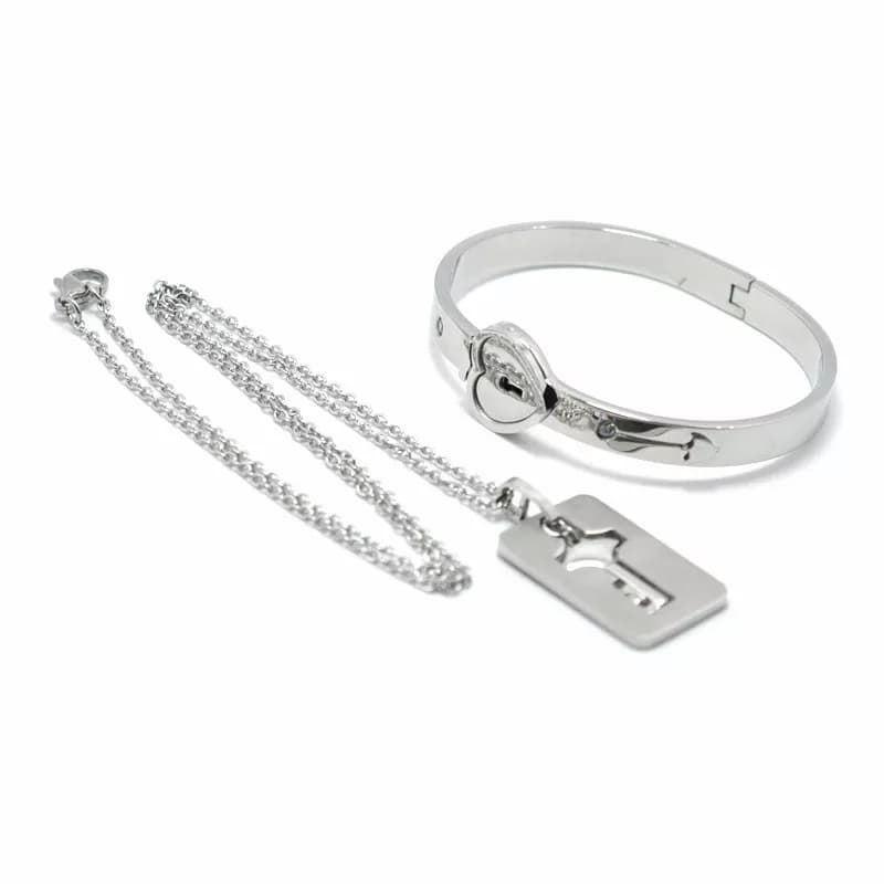 Bracelet serrure coeur avec collier clé – Image 5