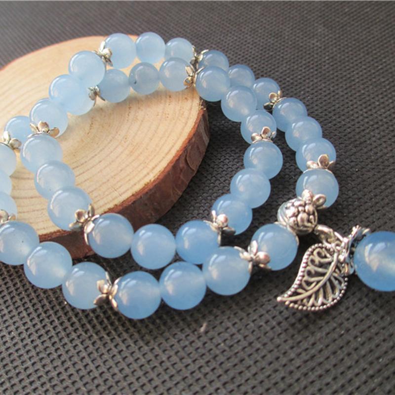 Bracelet tibétain porte bonheur en cristal bleu – Image 2