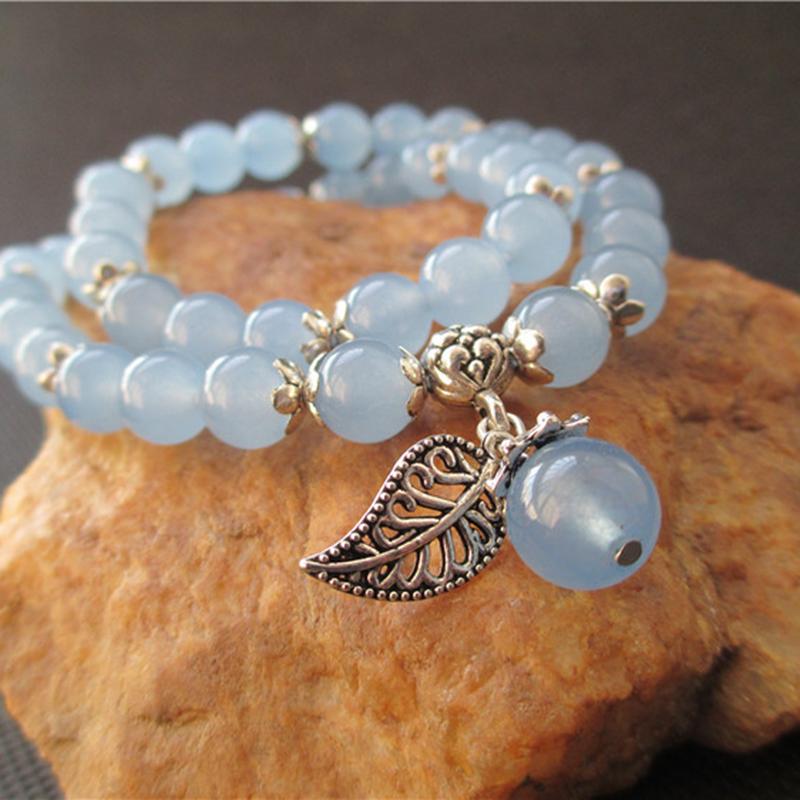 Bracelet tibétain porte bonheur en cristal bleu – Image 5